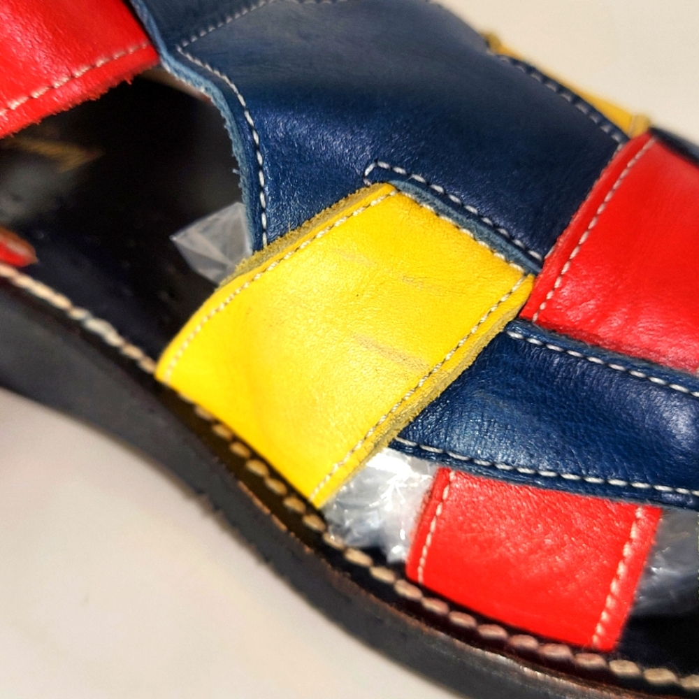Hanna Anderson Multicolor Leather Ankle Strap Fisherman Sandals Women's Size 36 - Picture 11 of 16